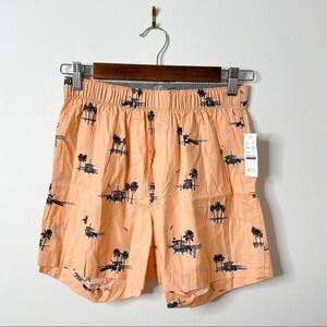 J. Crew Printed boxers in orange beach scene S Small